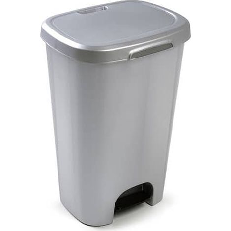 Cubo basura plastico apertura pedal 50 Litros Gris (1/4)