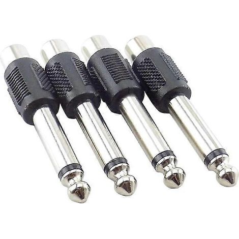 Adaptateur jack 6,35 mm (1/4 pouce) mâle vers RCA femelle pour haut-parleur, adaptateur RCA vers prise jack stéréo 63 mm mâle pour microphone (1/5)