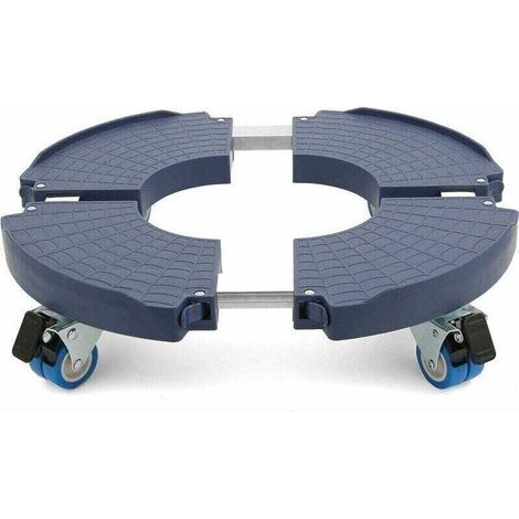 Verstellbarer, rollbarer Pflanzenständer Ø 40–54 cm, blau – Tragkraft 200 kg, 360°-Drehung, ABS und Edelstahl, doppelte Verriegelung, für drinnen und draußen