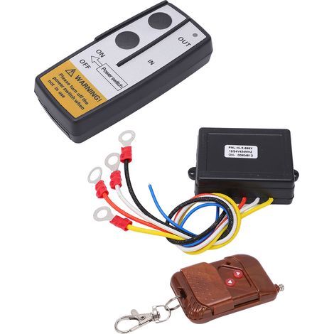 Kit de télécommande sans fil pour treuil avec récepteur à clé, longue portée de 23 m (75 pi), alimentation universelle 12 V CC/24 V CC (1/5)
