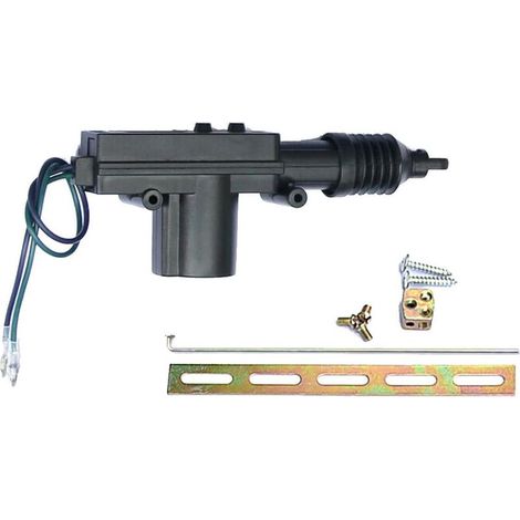 Auto nera, universale, plastica resistente, attuatore per serratura elettrica della portiera, 2 fili, 12V, chiusura centralizzata, telecomando. (1/5)