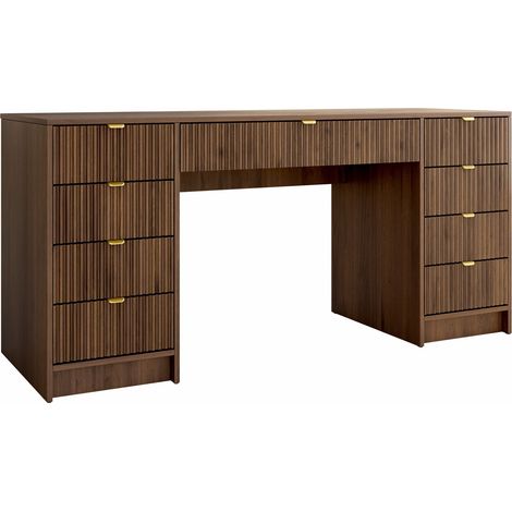 Mesa de oficina Comfivo Papilio I, Nogal, Con cajones, Número de puertas: 0, Número de cajones: 0, 76x154x55cm