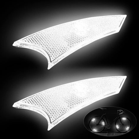 Juego de 2 luces LED impermeables, aptas para ruedas de bicicleta, con 3 modos de luz intermitente, adecuadas para niños y adultos. (1/5)