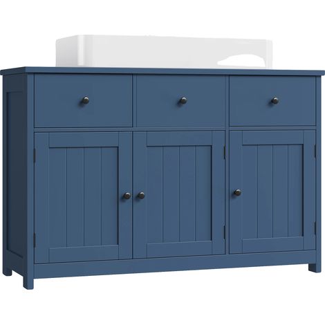 Lavabo sous armoire, design chic, rangement spacieux, Bleu (1/2)