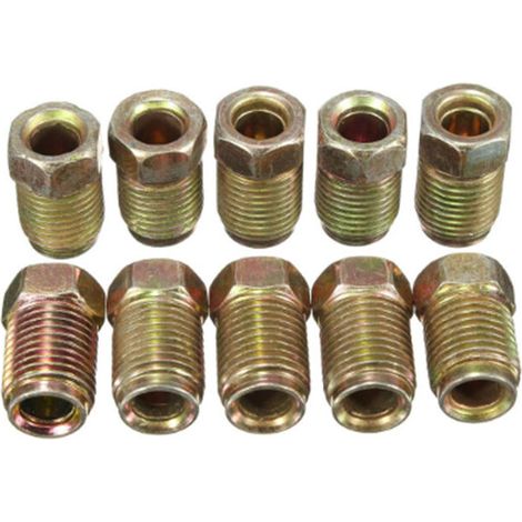 Vis de tuyau de frein mâle 10 mm x 1 mm, adaptée pour tuyau de frein 3/16" 3/8" UNFx 4tpi