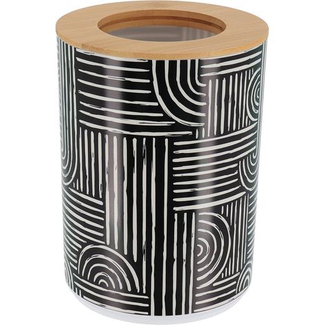 Bidone stampato in pp con coperchio in bambù 5l - vibrazioni etniche - Tendance