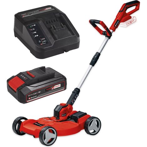 Einhell 18v Cordless 3 in 1 Mower & Strimmer Deck 28cm GE-CT 18/28 + 2.5AH Kit