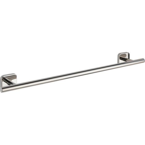 Porte Serviette Salle de Bain mural Uno Mezzano, Barre porte-serviettes mural, Acier Inox, 60x5,5x7 cm, brillant
