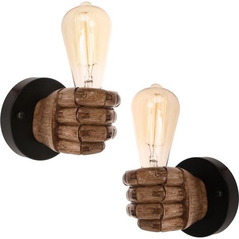 Applique Murale Design Forme Poing 2 Pack Lampe Mural Intérieur E27 40W (1/5)