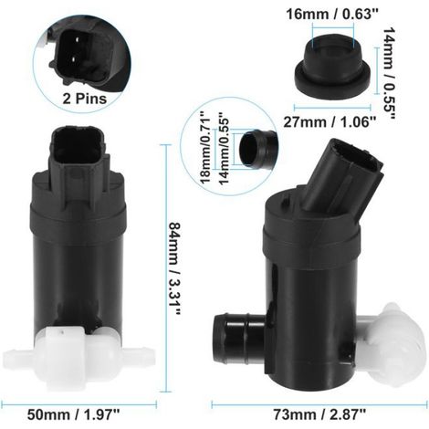Pompe de lave-glace Pare-brise Lave-glace Moteur Pompe pour Kia Sedona Sorento - 1Pcs Rouge Noir (1/5)