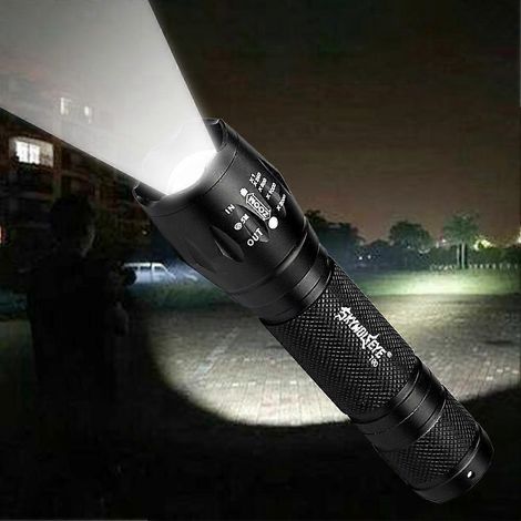Lampe torche LED T6 zoomable 10 000 lm, rechargeable avec chargeur (1/5)
