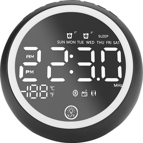 Multifunktionaler Lautsprecher mit zwei USB-Anschlüssen, Bluetooth 5.0, Freisprechfunktion und Temperaturanzeige (110-240 V) (1/5)