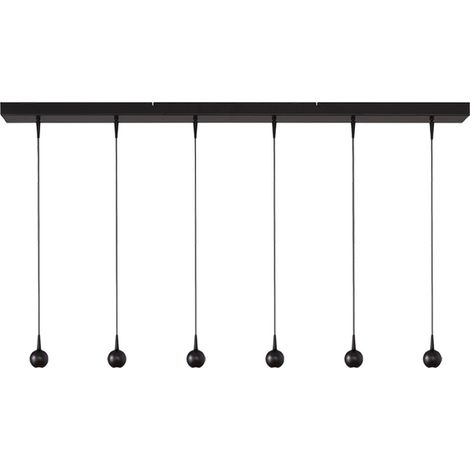 Lampe suspendue à 6 lampes Talana 130 x 8cm noir Ø 6cm DTW - 2411-05-05-130-6 (1/3)