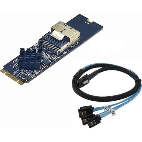 La carte d'extension M.2 NVMe vers SAS SFF-8087 prend en charge 4 ports de contrôleurs SATA3.0 6Gbps HDD/SSD SATA. (1/5)