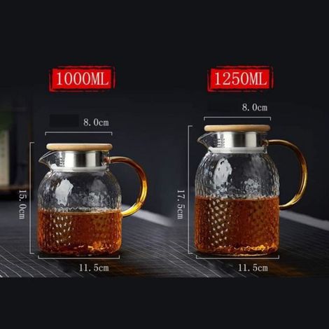 Théière Verres à thé - Machine à thé en verre pour bouilloire - Résistance aux températures élevées - 1L (1/4)