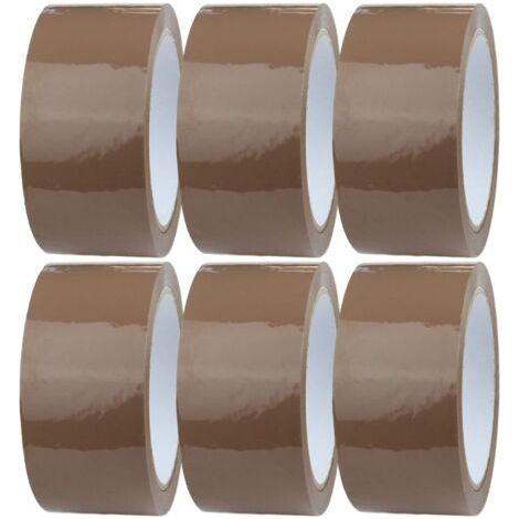 QORVA-6 x Rouleau de Ruban Adhésif Marron 50mm x 70m Ruban Adhésif d'emballage pour des Boîtes, des Envois, Déménagement Ruban Adhésif pour Colis & Emballage (1/4)
