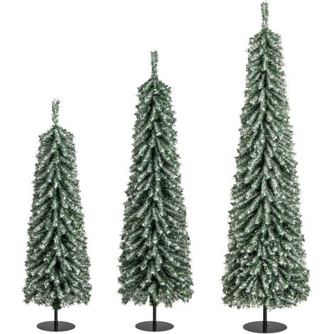 CASART 4/5/6FT Artificial Christmas Tree Set of 3 Pencil Xmas Trees (1/5)