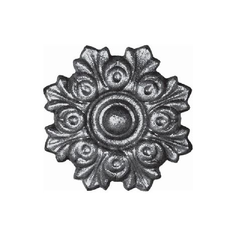 Rosace avec détail floral en fonte - Diamètre 55mm - À visser avec taraudage M5 (4,2mm) - DECO FER FORGE (1/4)