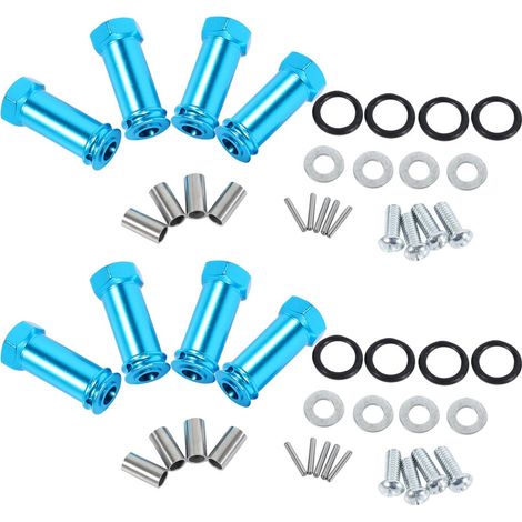 8 adaptadores de buje hexagonal de aluminio de 12 mm y 24 mm, espaciadores de rueda para piezas de mejora 1/18 A959, compatibles con coches RC A949, A969 y A979.