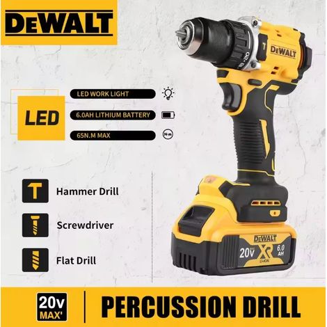 DEWALT DCD805 Perceuse à percussion sans fil 18V, moteur brushless 90Nm, kit batterie et chargeur, rénovation maison montage structure (1/5)
