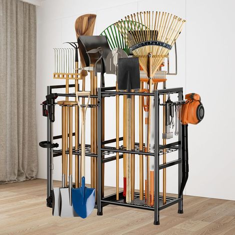 Étagère Mobile de Rangement en métal pour Outils de Jardin porte-vadrouille commercial, peut contenir pelles, râteaux, balais, cordons (1/5)