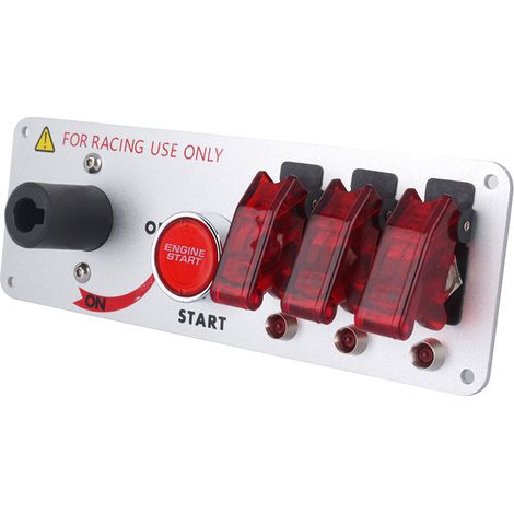 Tableau 5-en-1 Commutateur à bascule 12V DC avec Démarrage Push Button LED pour Voiture, Panneau Allumage Relevable (1/5)