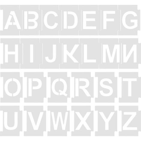 Pochoirs de lettres réutilisables (26 pièces) (1/3)