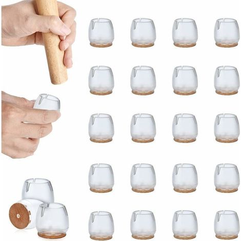 32 Pieces Chair Leg Protectors, Silicone Chair Caps, Chair Feet with Felt Pads, Silicone Chair Leg Protectors to Protect Floors from Scratches and Noise (1/5)