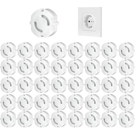 80 pièces prises sécurité enfant, protège-prises sécurité enfant à brancher, protection prise pour bébé et enfants blanc (1/5)