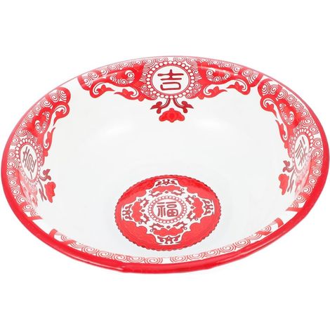 Bol rond en émail rouge, bol mélangeur épais, porte-savon en émail (1/4)