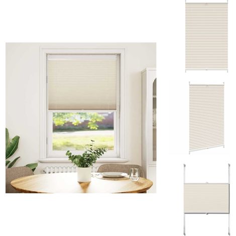 Plissee Faltrollo Rollo Plisseerollo 80x100cm Creme - Sonnen- Und Sichtschutz - Plissee - Faltrollo - Rollo - Fensterdekoration (1/5)