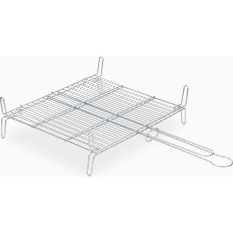 Rejilla doble esmaltada para barbacoa 45 x 50 cm