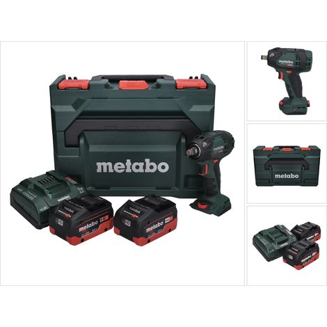 Metabo SSW 18 LTX 300 BL Llave de impacto sin cable 18 V 300 Nm 1/2" sin escobillas + 2x batería recargable 8,0 Ah + cargador + metaBOX