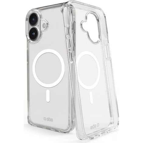 SBS Cover trasparente rigida compatibile con ricarica MagSafe per iPhone 16 Plus