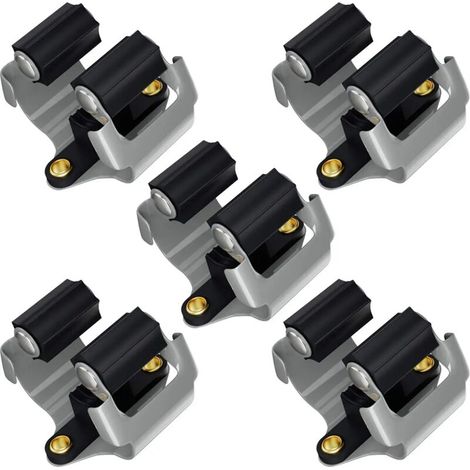 ZOLGINAH Accroche Balai, Accroche Balai Mural 5 PCS, Broom Holder Ajustable, Porte Outils Mural antidérapant, Placard à balais Multifonction pour Cuisine, Jardin, Garage, Bureau (1/5)