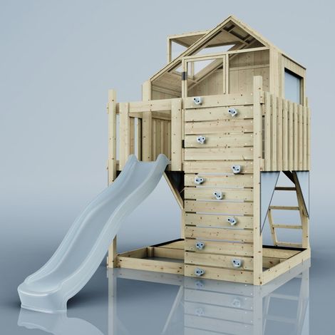 PolarPlay Kids Scandinavian Style Climbing Platform & Playhouse - Astrid Mist