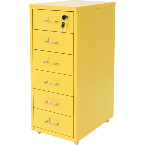 Armadio per documenti, con serratura, struttura robusta, colore giallo. (1/2)