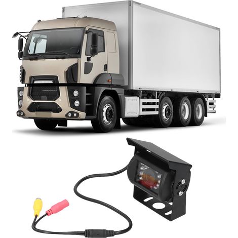 Caméra de recul 120° 18 LED étanche IP68 vision nocturne 12V-24V universelle voiture camion bus