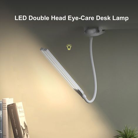Ortviai Lampe de bureau LED rechargeable avec pince, design ergonomique et lumière douce pour étude et lecture (1/4)