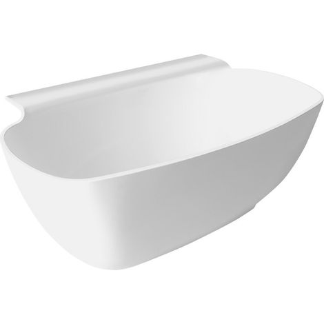 Baignoire autoportante en marbre moulé NIGRA 158x80x45cm, blanc (1/5)