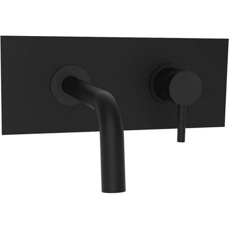 Miscelatore incasso lavabo a parete con bocca 178 mm e placca unica Paffoni Light LIG105NO  Nero opaco - 178 mm (1/2)