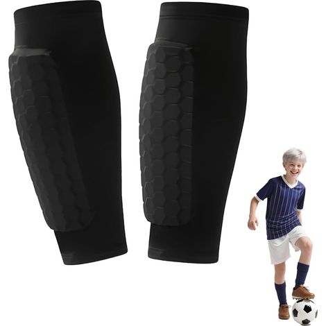 Children's Football Shin Guards, 1 Pair Football Shin Guards Sock, Ski Shin Protection Sleeve, Calf Protection Sleeve, Anti-Shock Boxing Shin Guards for Men and Women, Basketball, Cycling, Climbing