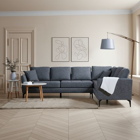 Ecksofa rechts Tempo Dunkelgrau