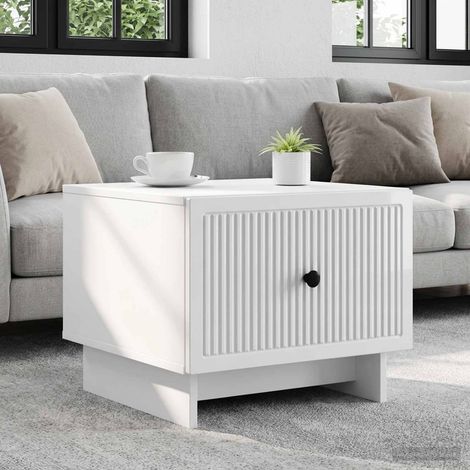 vidaXL Table basse Blanc brillant 49 x 50 x 40 cm Bois d'ingénierie (1/5)