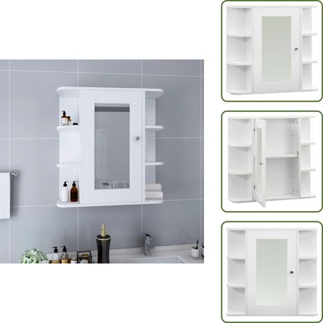 Armadio in MDF - vidaXL Armadietto a Specchio Bianco 66x17x63 cm in MDF - Armadio da bagno