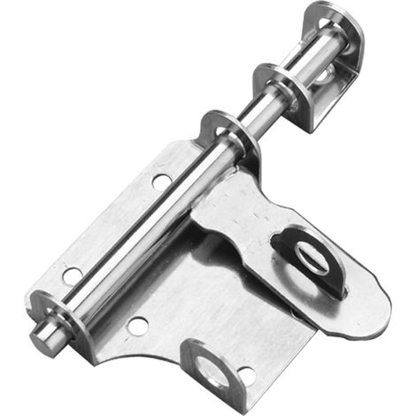 Verrou de porte coulissante en acier inoxydable, épais et durable, avec trou pour cadenas, pour salle de bain, cuisine, jardin, chambre, armoire, extérieur et intérieur, 18 cm (1 pièce) (1/3)