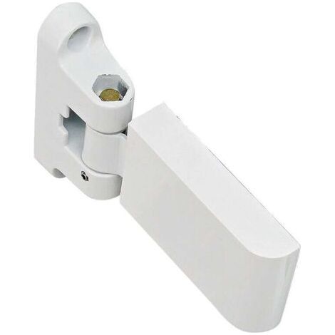 Blanc Charnière de porte drapeau , charnière de porte robuste en PVC, charnière pour porte et fenêtre en acier et plastique (Clé incluse）