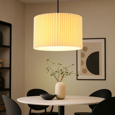 Lampada a sospensione in tessuto lampada a sospensione da tavolo lampada da cucina colore naturale, 1x E27, DxH 38 x 120 cm (1/5)