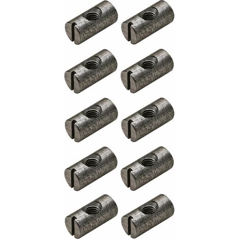 – Lot de 10 goujons d'assemblage M6 – Acier – Longueur 20mm – Diamètre 10mm – Fixation solide pour meubles en bois (1/2)