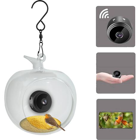 Distributeur Automatique Pour Oiseaux - Caméra 1080P - Connecté Wi-Fi - Pour Jardin Extérieur Ou Fenêtre - 1 Pièce (1/5)